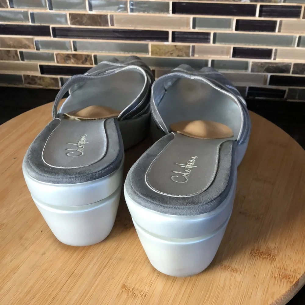Lot of 2 pair Cole Haan Austyn Peep Toe Wedge Sandal Mule Slides size‎ 11B